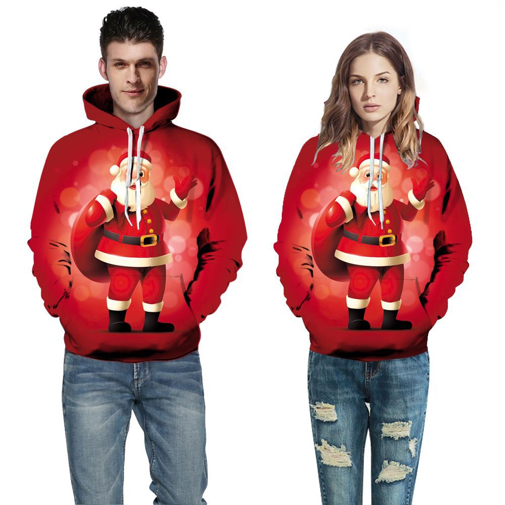 Herrem Hoodie med kreativt juletmotiv og behagelig pasform Stilla