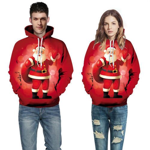Herrem Hoodie med kreativt juletmotiv og behagelig pasform Stilla