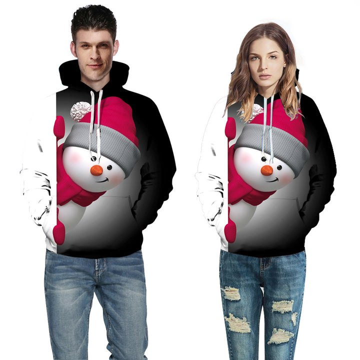 Herrem Hoodie med kreativt juletmotiv og behagelig pasform Stilla