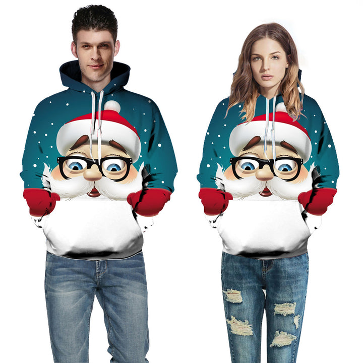 Herrem Hoodie med kreativt juletmotiv og behagelig pasform Stilla