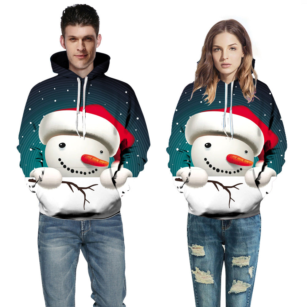 Unisex Hættetrøje med sødt snemandsmotiv og blødt fleece Stilla