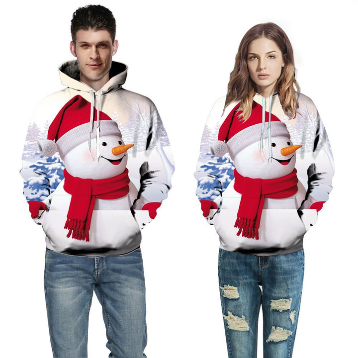 Unisex Hættetrøje med sødt snemandsmotiv og blødt fleece Stilla