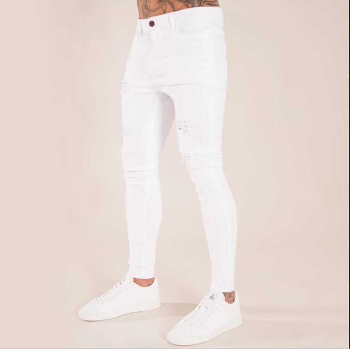Herrer Tætsiddende Ripped Jeans med høj talje Stilla