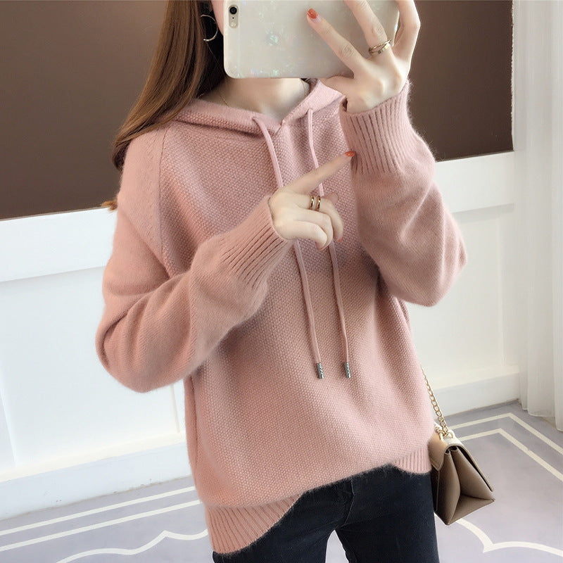 Femme Casual Strik Hoodie Pullover Stilla
