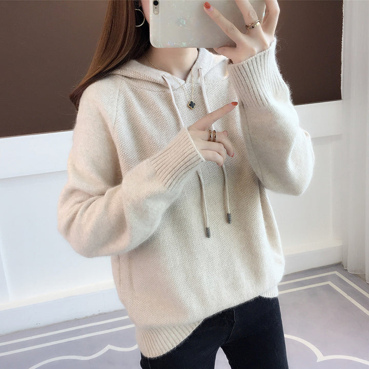 Femme Casual Strik Hoodie Pullover Stilla