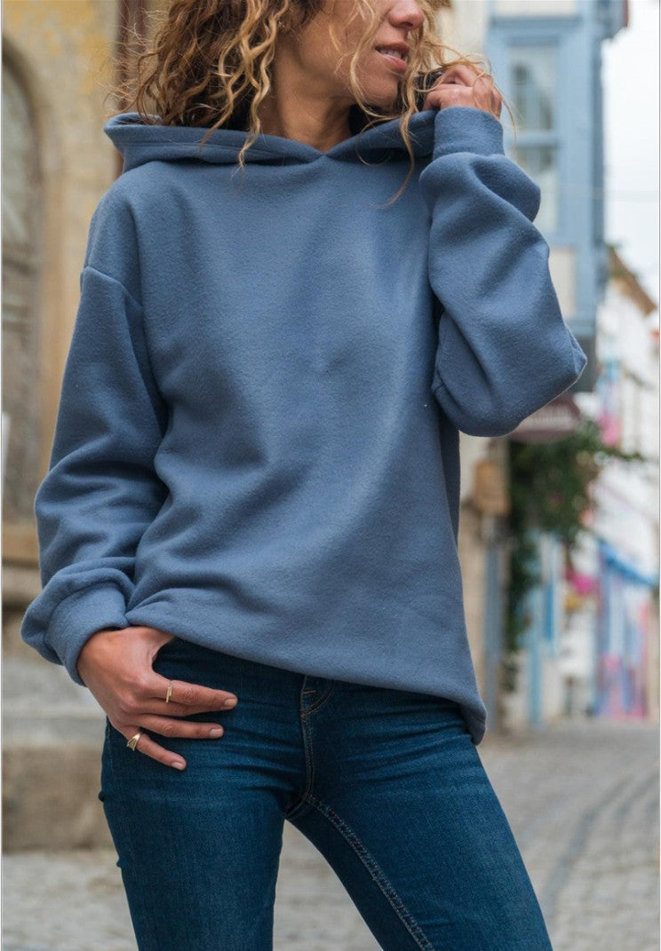 Dame hætte sweatshirt lavet af blød og åndbar bomuld Stilla