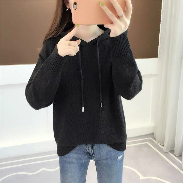 Femme Casual Strik Hoodie Pullover Stilla