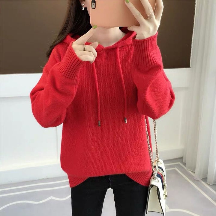 Femme Casual Strik Hoodie Pullover Stilla