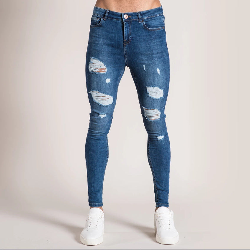 Herrer Tætsiddende Ripped Jeans med høj talje Stilla