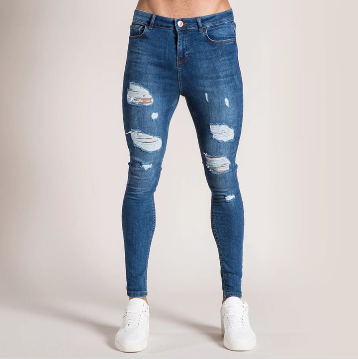 Herrer Tætsiddende Ripped Jeans med høj talje Stilla