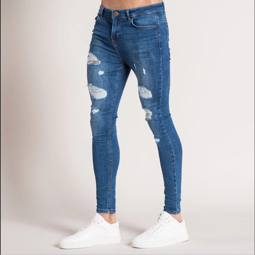 Herrer Tætsiddende Ripped Jeans med høj talje Stilla