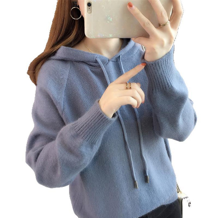 Femme Casual Strik Hoodie Pullover Stilla