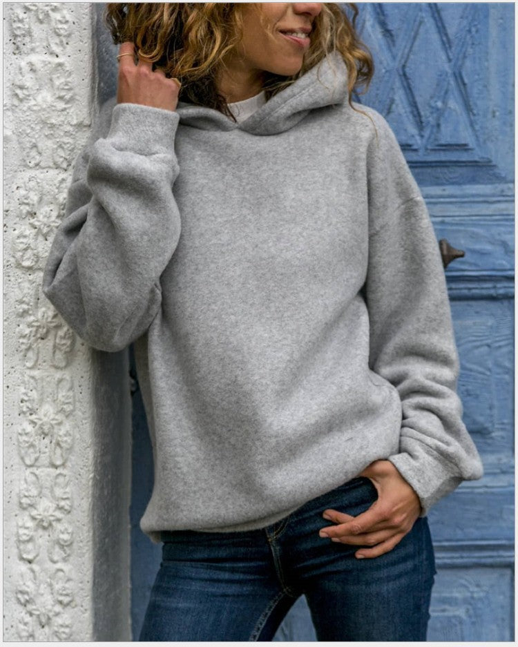 Dame hætte sweatshirt lavet af blød og åndbar bomuld Stilla