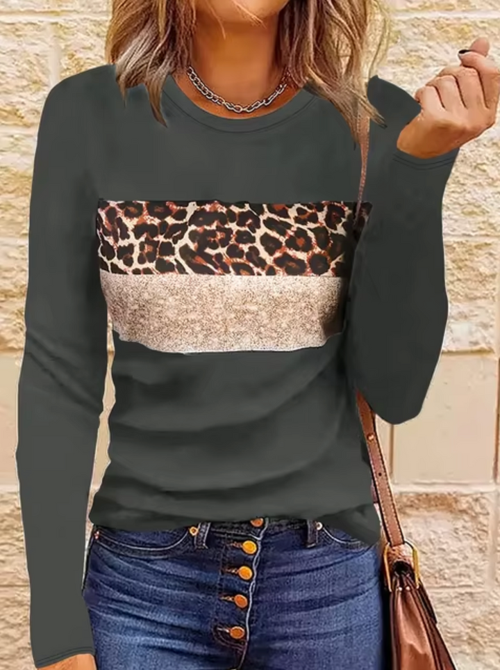 Stilla | Langærmet T-shirt med leopardtryk