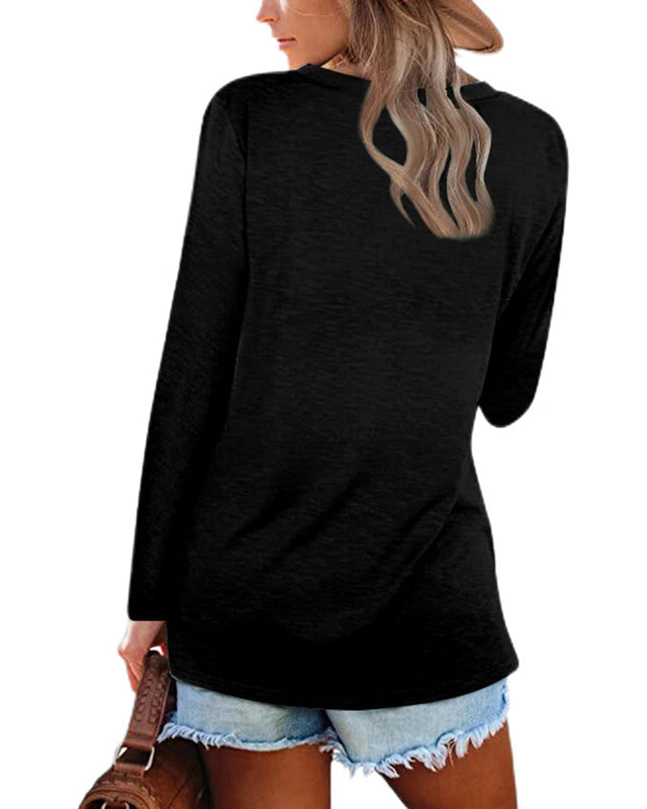 Stilla | Langærmet T-Shirt med V-udskæring