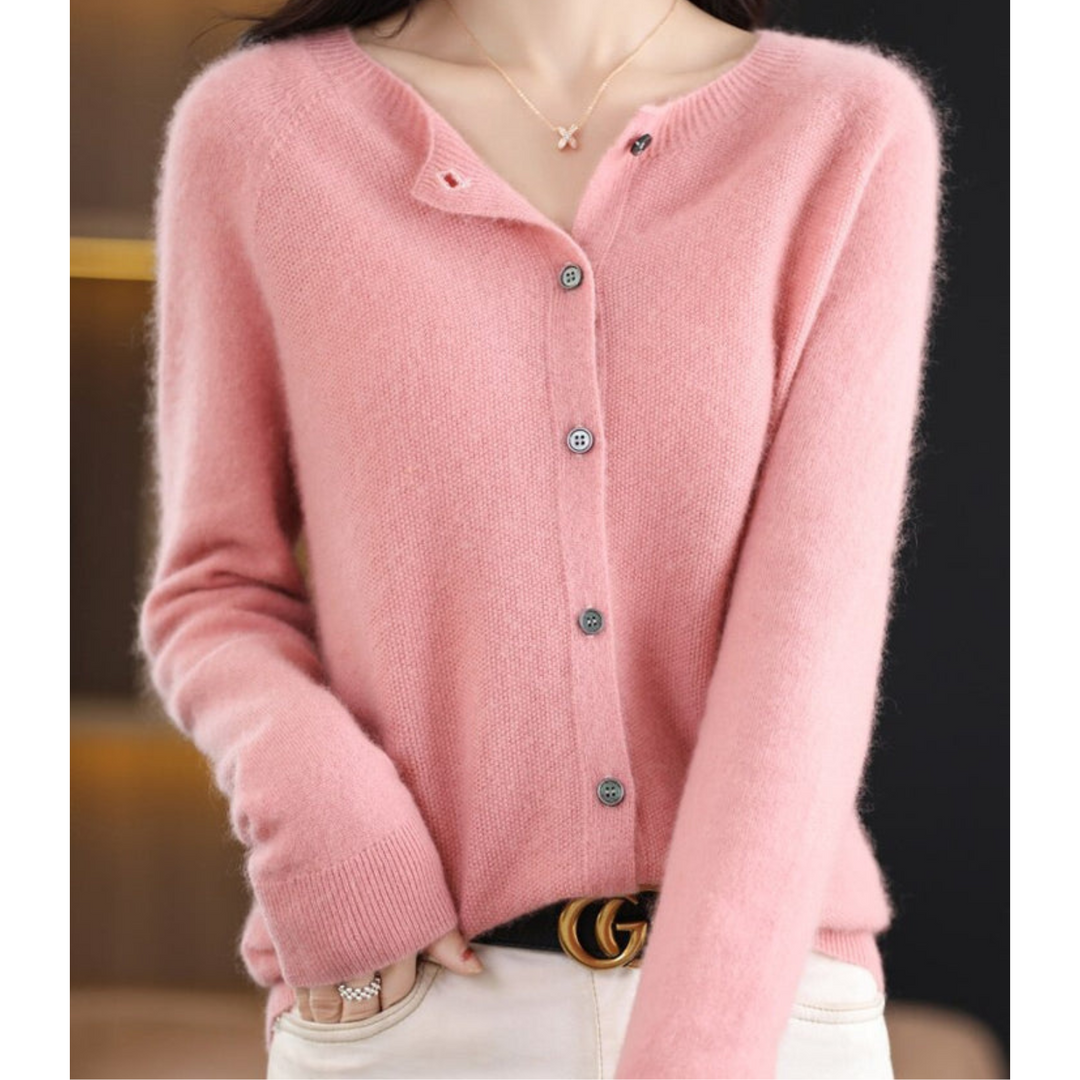 Stilla | Kvinders merinould cardigan O-hals