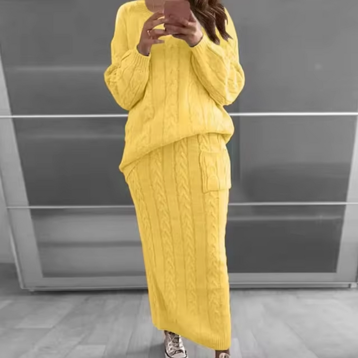 Stilla | Elegant Sæt Bestående Af En Strikpullover og En Nederdel