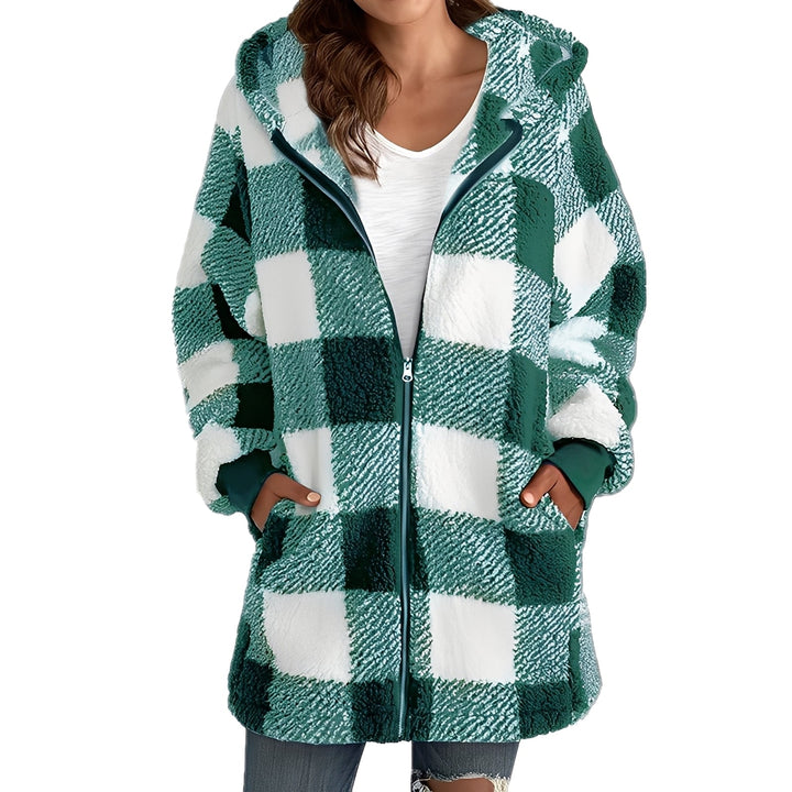 Stilla | Stilfuld Dame-Hoodie med Ternet Mønster