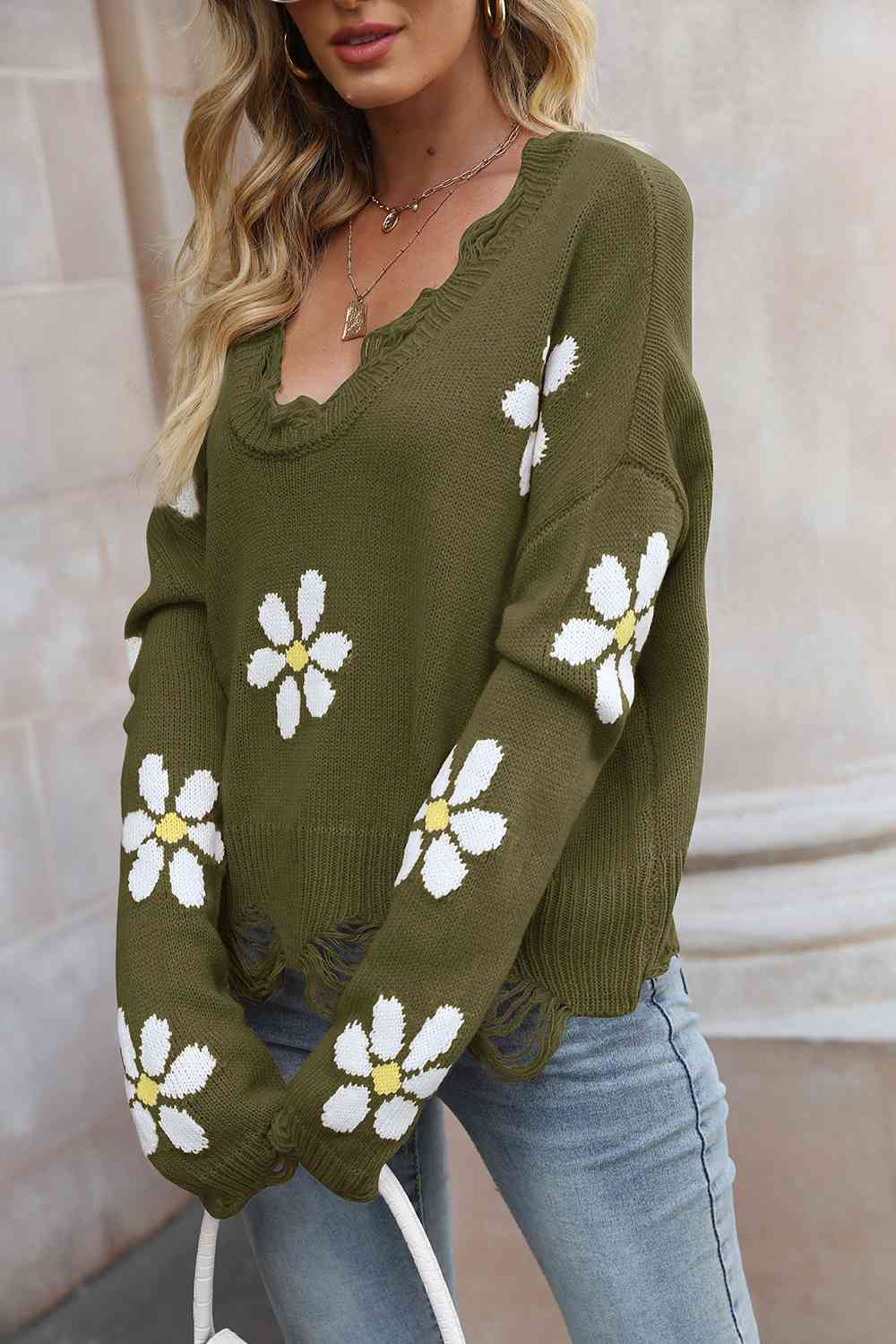 Stilla | Distressed Langærmet Sweater
