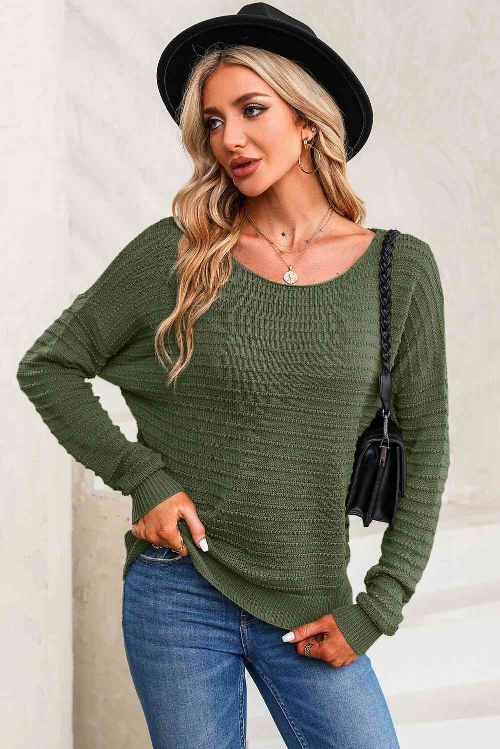 Stilla | Ribbet Rund Hals Sweater