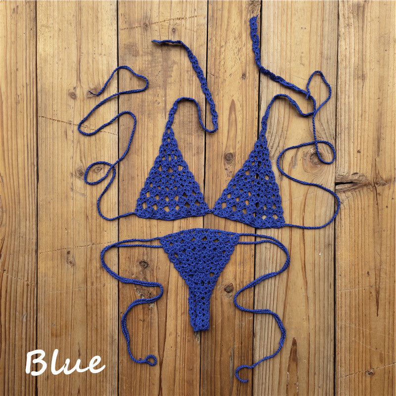 Dame Hæklet Bikini-Sæt med minimalistisk detaljebehandling Stilla