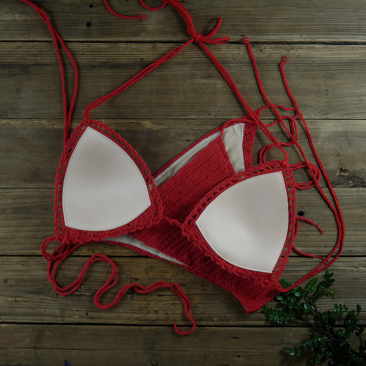 Dame triangel-bikini med hæklede detaljer Stilla