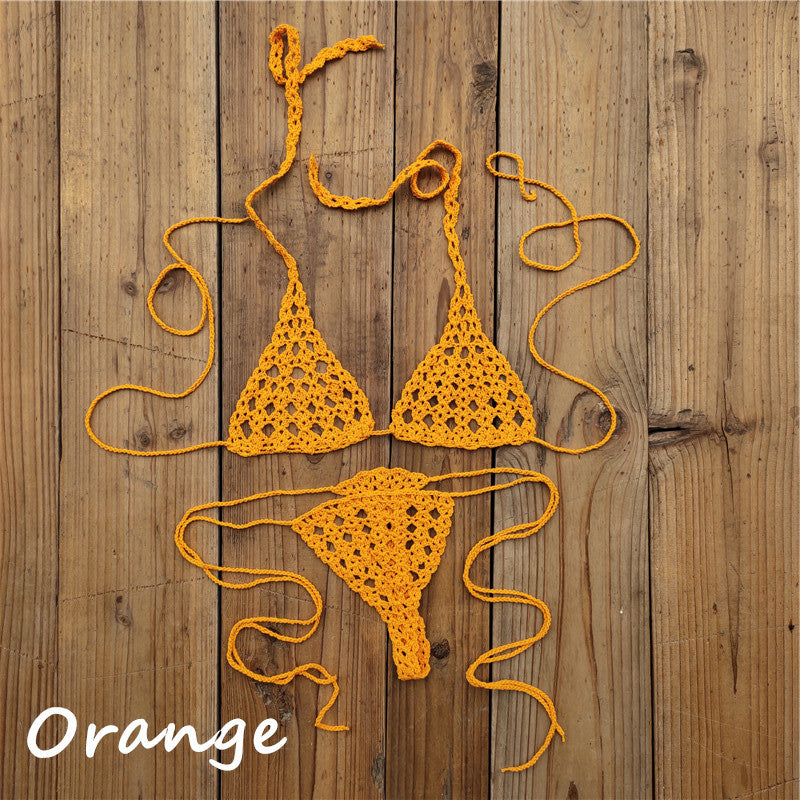 Dame Hæklet Bikini-Sæt med minimalistisk detaljebehandling Stilla