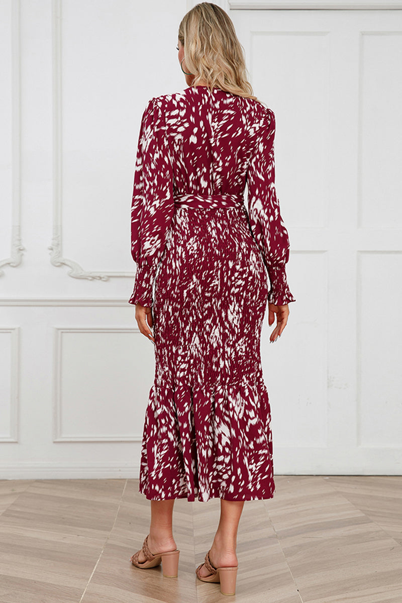 Stilla | V-Hals Smocked Midi Kjole