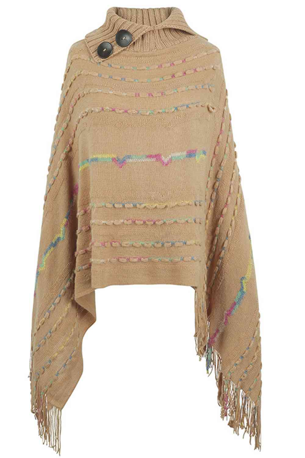 Stilla | Ærme Frynsedetalje Poncho