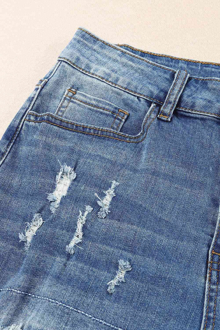 Stilla | Ternede Patches Mid Talje Distressed Jeans