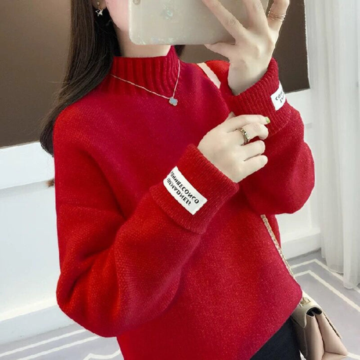 Femme Chunky Strikpullover med ribbet udskæring Stilla
