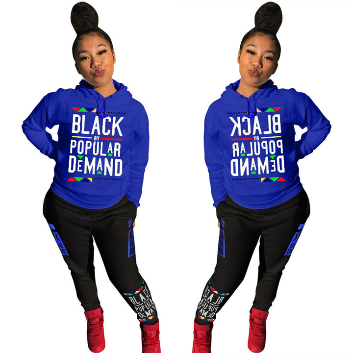 Damer Sporty Hoodie- og Joggingbukser-Sæt med iøjnefaldende skrift Stilla