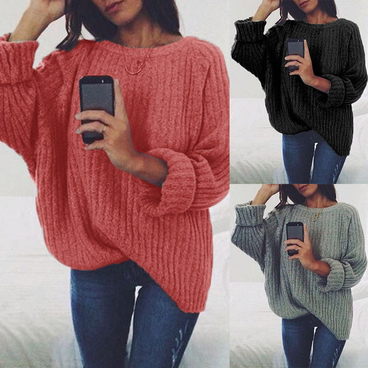 Kvinders afslappede striktrøje med oversized pasform og struktureret design Stilla