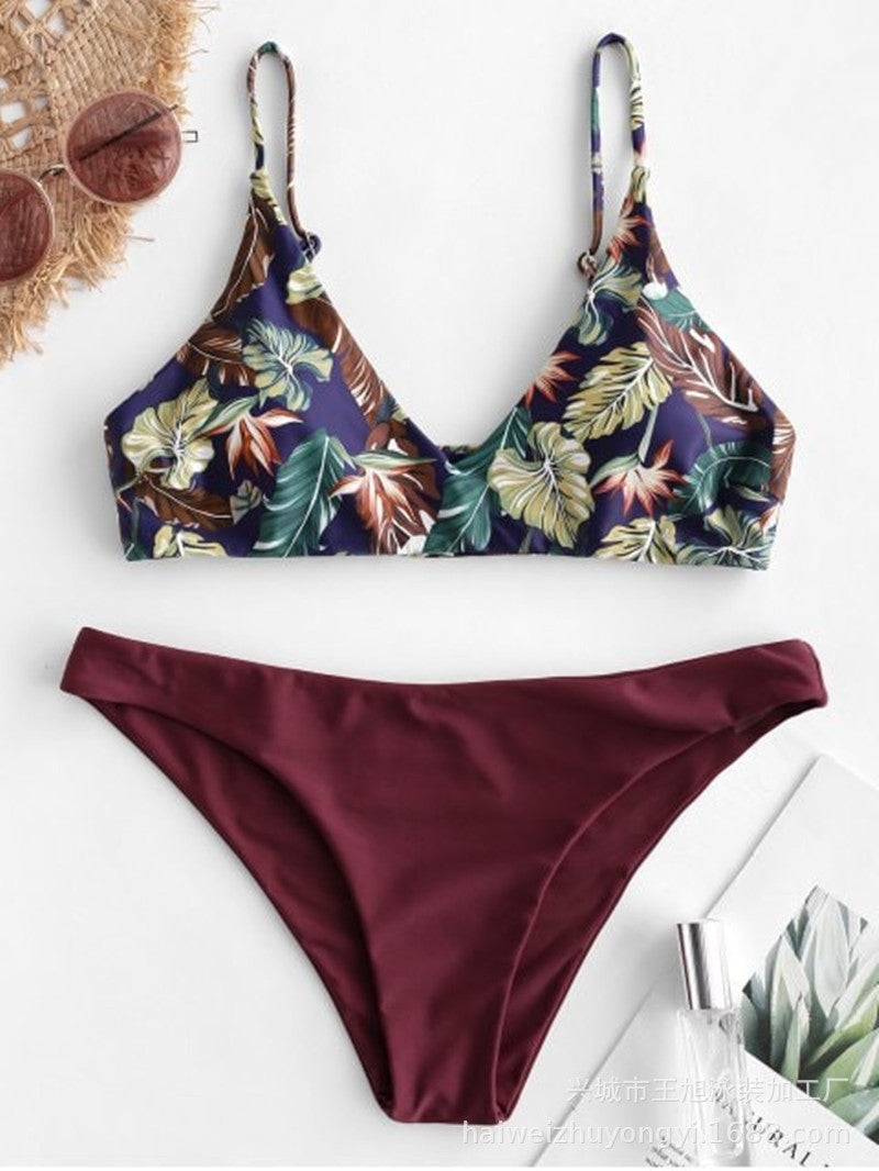 Dame bikini-sæt med floralt design og elegant snit Stilla