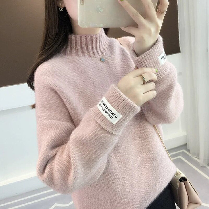 Femme Chunky Strikpullover med ribbet udskæring Stilla