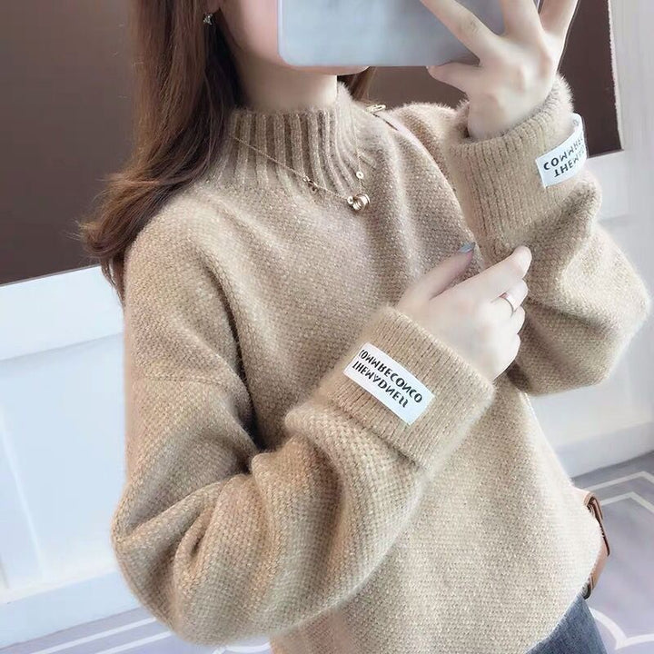 Femme Chunky Strikpullover med ribbet udskæring Stilla