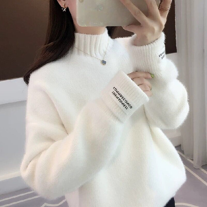 Femme Chunky Strikpullover med ribbet udskæring Stilla
