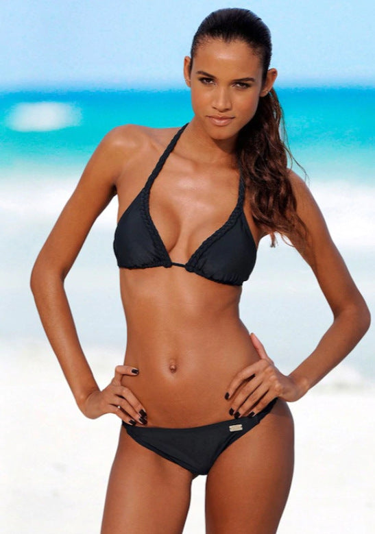 Dame triangle bikini med smalle stropper og justerbar pasform Skovae