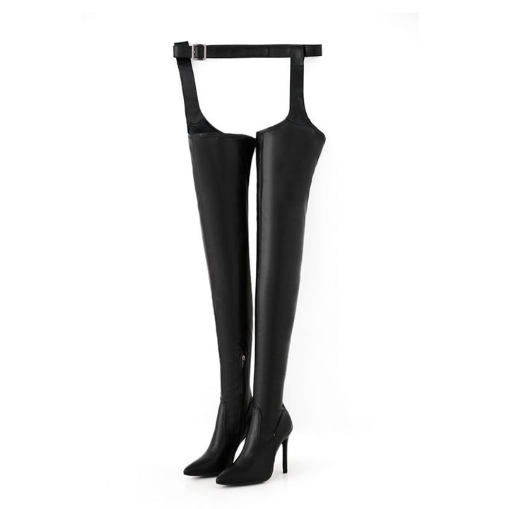 Dame Overknee-støvler med stilfuldt remdesign og elegant silhuet Stilla