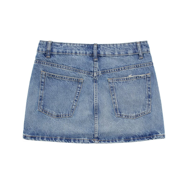 Skovae | Sommer Kvinder Lav Talje Alt Passende Jeans Mini Nederdel