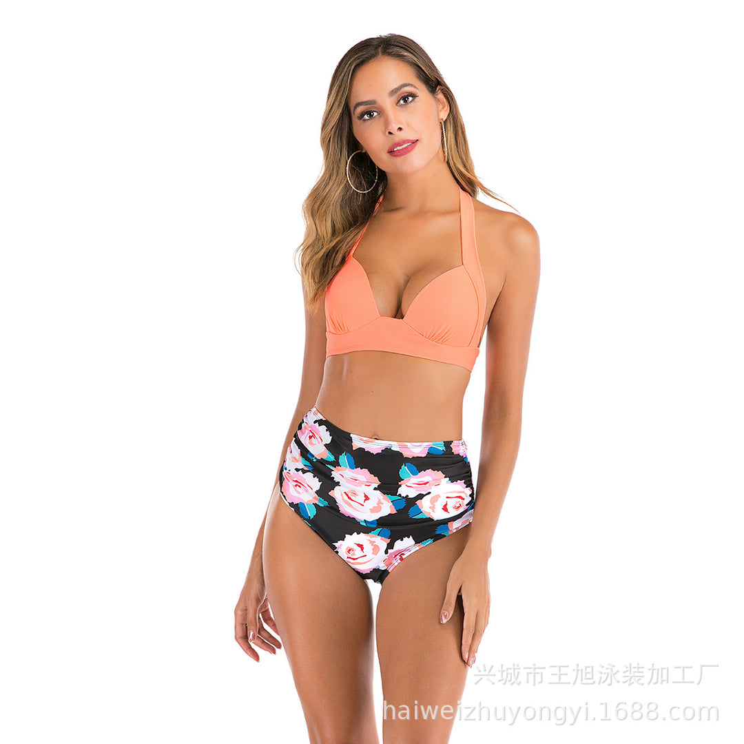 Dame Bandeau-bikini med stilfulde striber og justerbare stropper Skovae