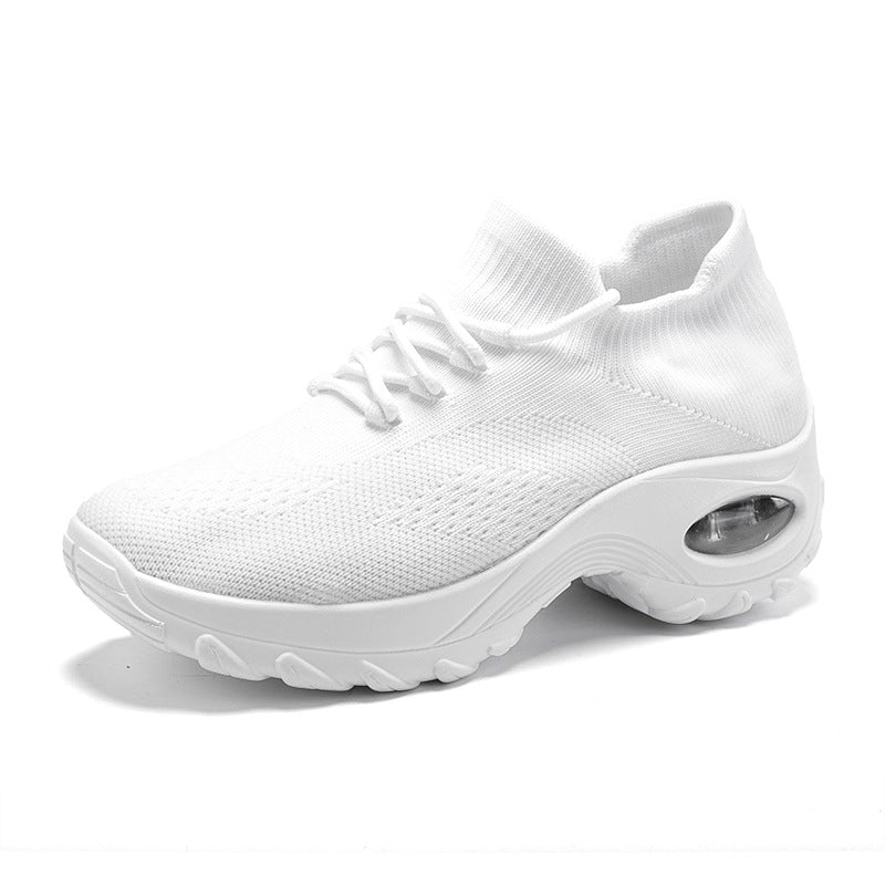 Dame nan strikket sokket sneakers med luftkudefodseng og elastisk strikoverdel Skovae