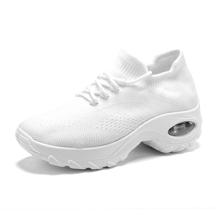 Dame nan strikket sokket sneakers med luftkudefodseng og elastisk strikoverdel Skovae