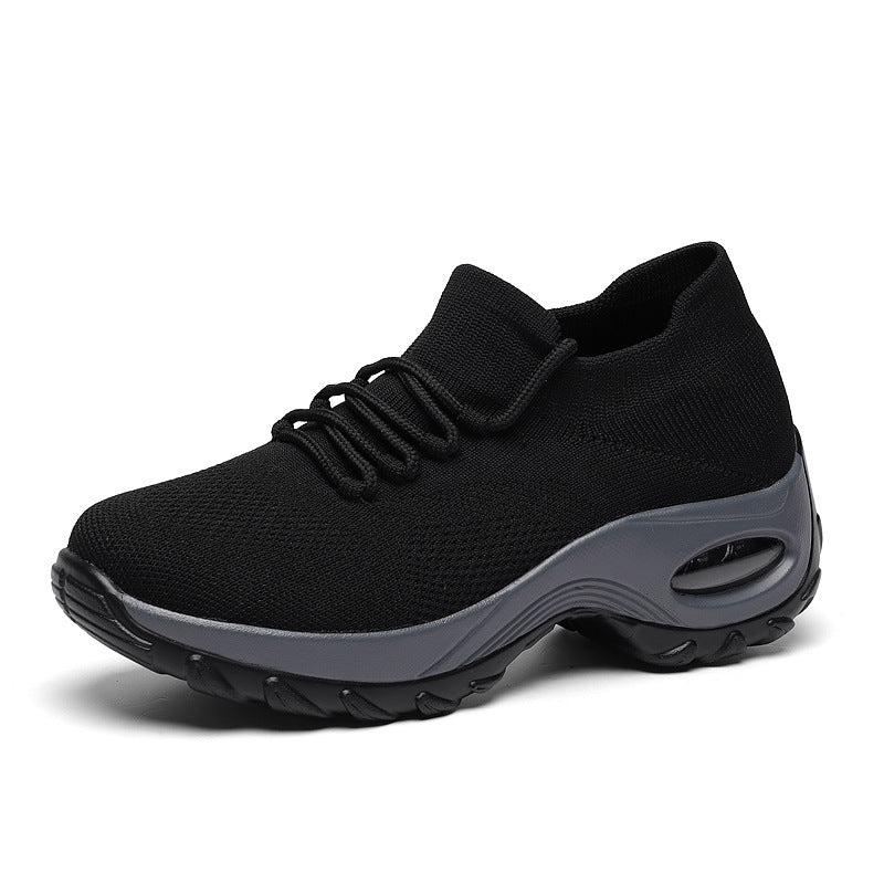 Dame nan strikket sokket sneakers med luftkudefodseng og elastisk strikoverdel Skovae