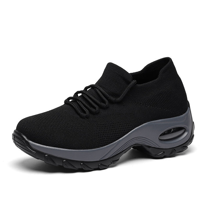 Dame nan strikket sokket sneakers med luftkudefodseng og elastisk strikoverdel Skovae