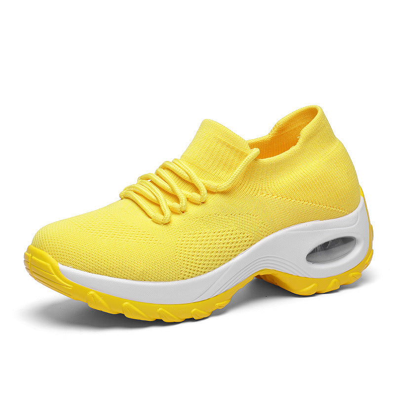 Dame nan strikket sokket sneakers med luftkudefodseng og elastisk strikoverdel Skovae