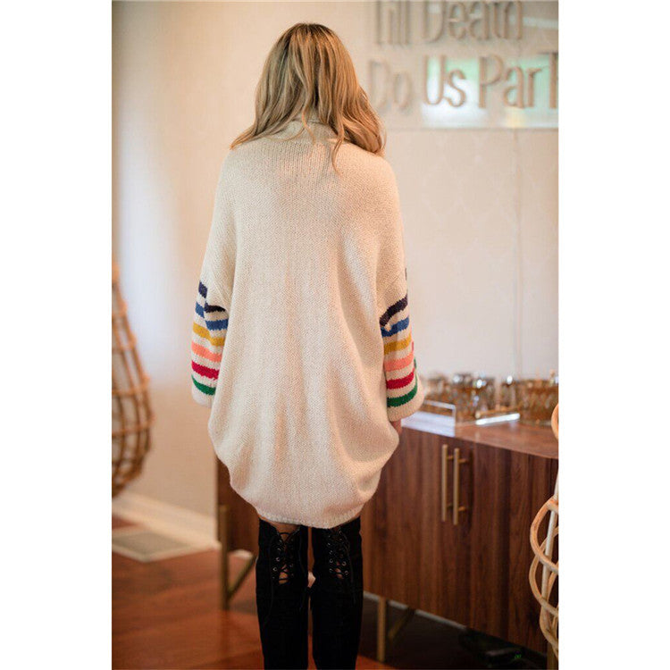 Dame Oversized Strikkjole med Farveblokdesign Stilla