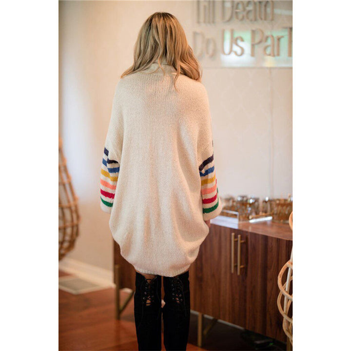Dame Oversized Strikkjole med Farveblokdesign Stilla