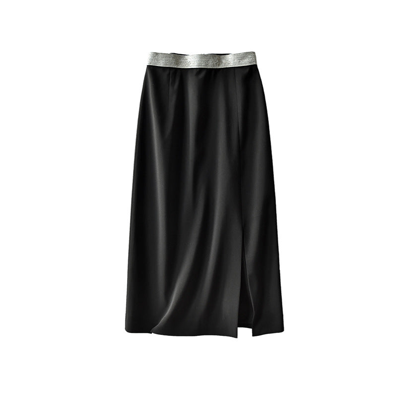 Dame elegant Maxiskørt med sidelukning og elastisk talje Stilla