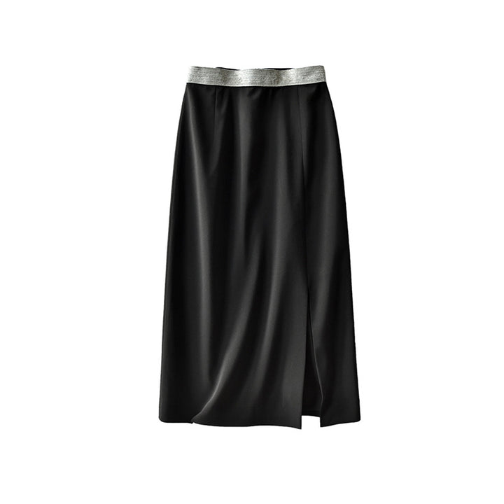 Dame elegant Maxiskørt med sidelukning og elastisk talje Stilla